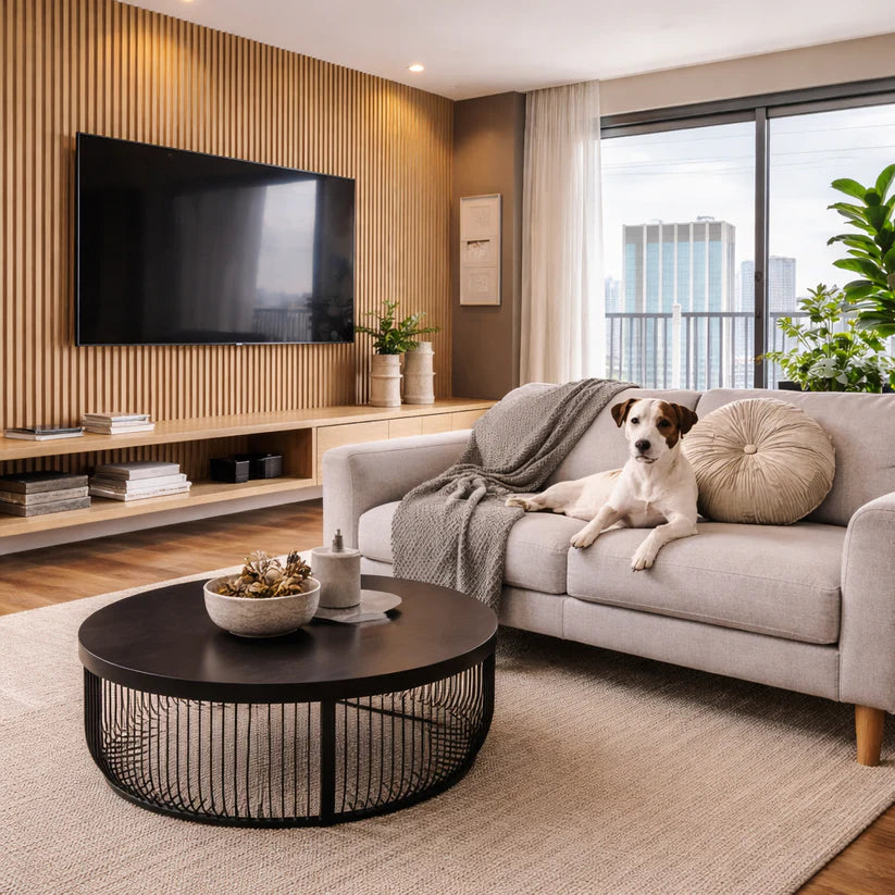 Panel Acústico de Listones de Madera Premium – 270 × 110 cm